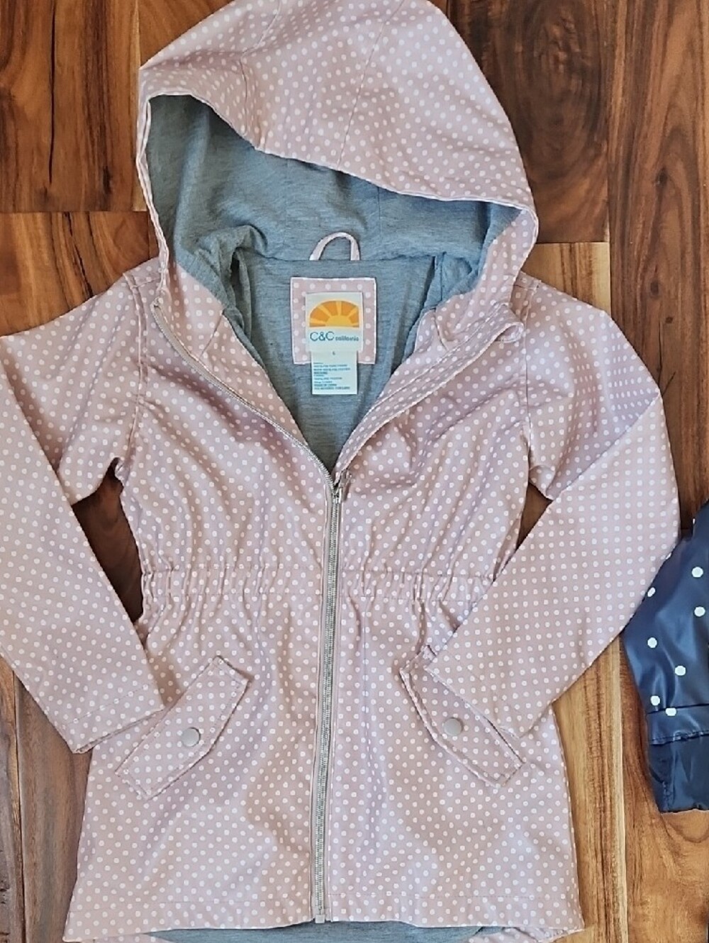 C&C California Raincoat Pink Polka Dot Nwot